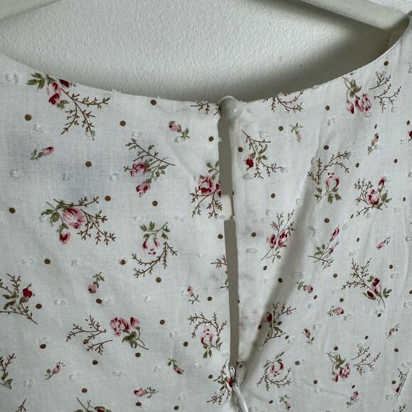 Lulus Blooming Into Love White Floral Print Long Sleeve Mini Dress Size Small - Picture 10 of 10